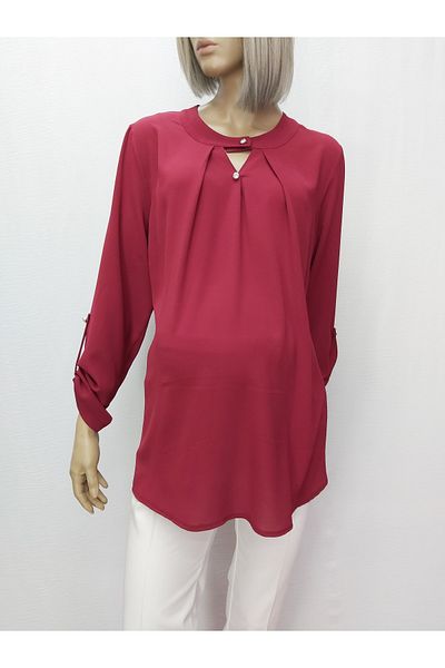 Tria Stone Detailed Maternity Cobe Blouse - Collar with Buttons