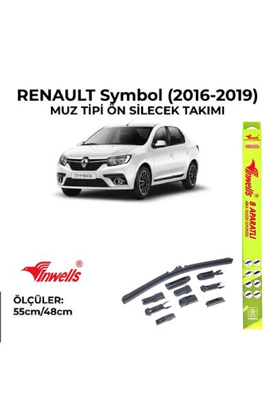 Inwells Renault Symbol (2016-2019) Ön Silecek Takımı 550x480mm (aparatlı) -