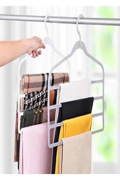 Bayev 2-Piece Multi-Layer Plastic Pants Scarf Hanger Clothes Tie Shawl Hanger