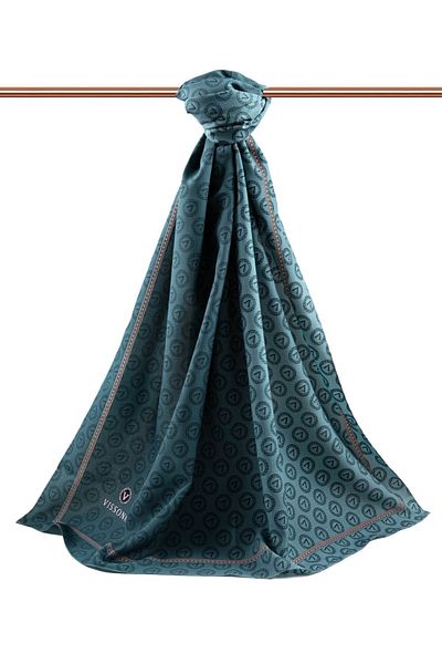 Vissona Γυναικείο σάλι πολυτελείας Medina Silk Emerald Green-10