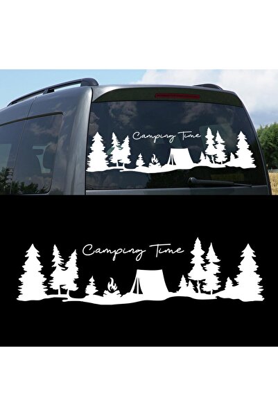 Melek Pazarı 60 X 17 Cm Kamp Zamanı, Camping Time Orman Manzara Karavan Stick...