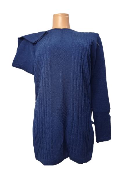 SEFER Pulover de damă cu model în relief cu potrivire normală - bleumarin