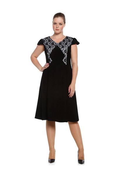 Nidya Moda Women's Black Cup Lace Evening Dress 4062S