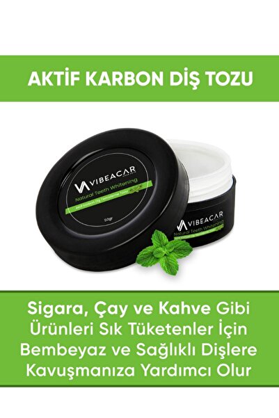 VIBEACAR Aktif Karbonlu Diş Beyazlatıcı Temizleme Tozu 50 gr - & Doğal Parlat...
