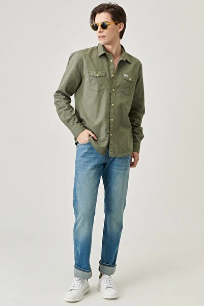 WRANGLER Texas Slim Fit Normal Bel Denim Esnek Jean Kot Pantolon W12s005410