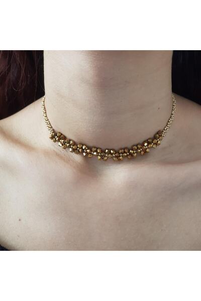 Handmade By HLY قلادة خنفساء ذهبية اللون - صناعة يدوية بتفاصيل حجر كريستال