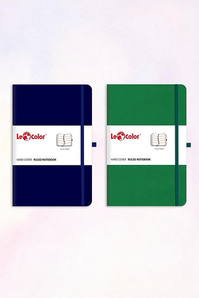 Le Color 2-Piece Rec Notebook Set 13x21 Green & Dark Blue