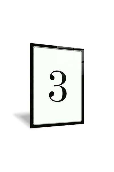 Decorita Glass Door Number - Glass Direction Sign| Number 3| Black Text| 14.8cm X 21 cm