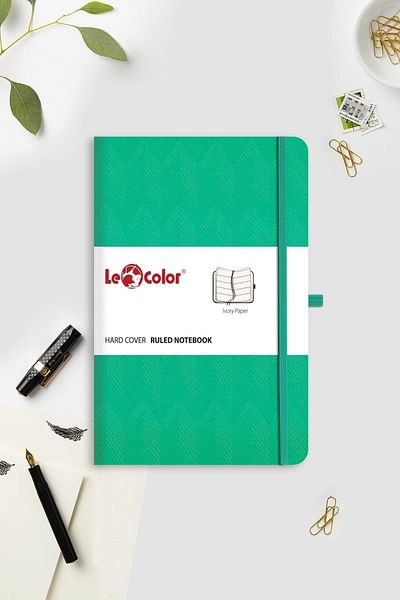 Le Color طقم دفتر ملاحظات مكون من قطعتين مقاس 13x21 باللون الأخضر والوردي