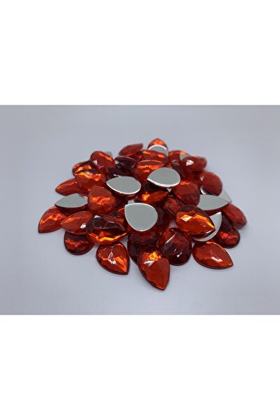 Cem Davetiye Red Drop-Shaped 13X18Mm Acrylic Stone - 500 Pieces of Decoration Stones