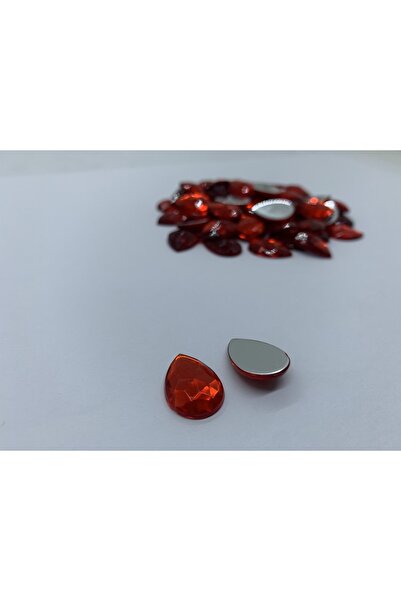 Cem Davetiye Red Drop-Shaped 13X18Mm Acrylic Stone - 500 Pieces of Decoration Stones
