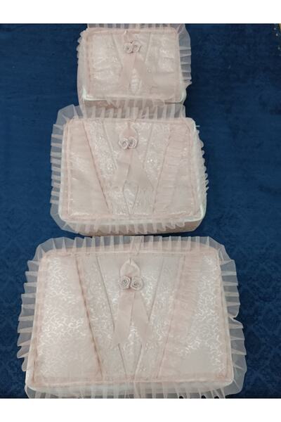 Yarençeyiz Gelin Modeli Bohça Söz Nişan Hurcu Çeyizlik 3'lü Set