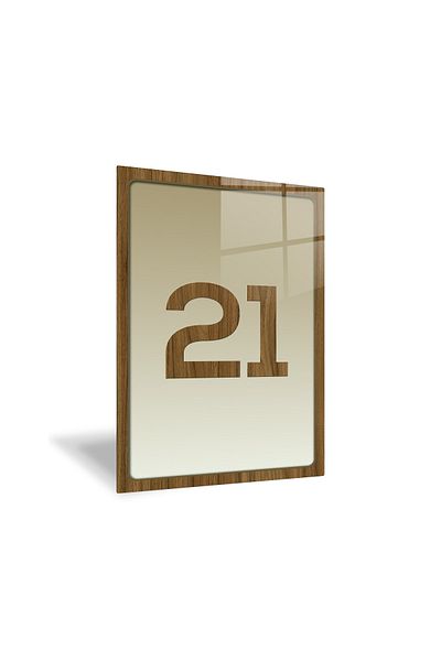 Decorita رقم الباب الزجاجي - رقم 21 |   لوح توجيه الزجاج |   14.8 سم × 21 سم