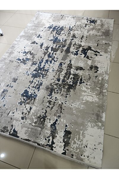 Koyunlu Halı Kemerhisar Ke006 Gece Mavisi Modern Saçaklı Halı