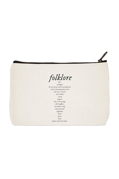 designedfy Τσάντα μακιγιάζ Clutch Taylor Swift Folklore με στάμπα, θήκη για στυλό, τσάντα συμπλέκτη