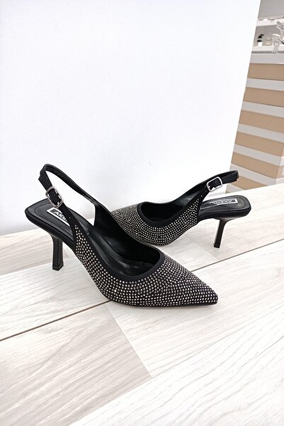 akerler Γυναικεία Ειδικά Χειροποίητα Κομψά Μαύρα Βραδινά Παπούτσια Φόρεμα