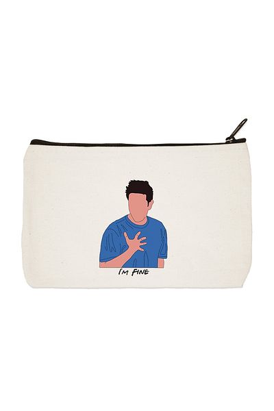 designedfy Clutch I'm Fine Printed υφασμάτινη τσάντα μακιγιάζ, θήκη για στυλό, τσάντα