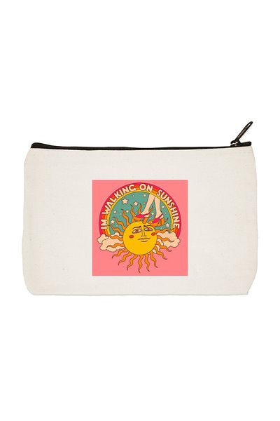 designedfy Clutch Sunshine Printed υφασμάτινη τσάντα μακιγιάζ