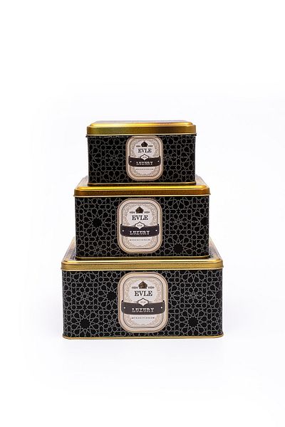 EVLE Erb13V2 - Patterned Trellis Metal Storage Container, Organizer Box and Makeup Organizer