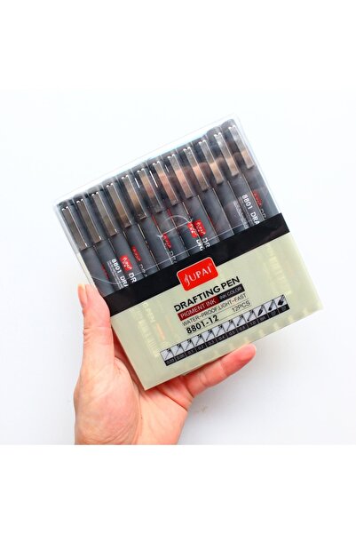 Poli Art Design Pigment Çizim Kalemi 12'li Set (jupai)