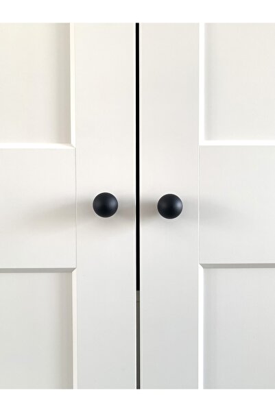 ÜÇER AHŞAP Ahşap Siyah Küre Top Düğme Kulp Lüks Çekmece Dolap Mobilya Kulplar...