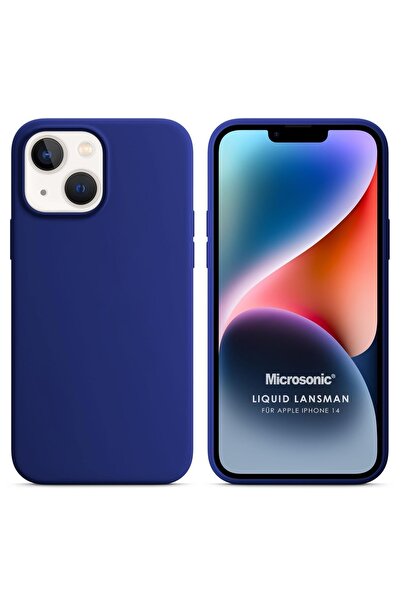 Microsonic Apple Iphone 14 Kılıf Liquid Lansman Silikon Lacivert