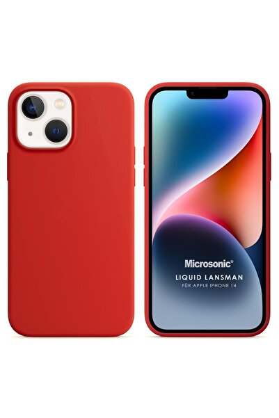 Microsonic Apple Iphone 14 Kılıf Liquid Lansman Silikon Kırmızı