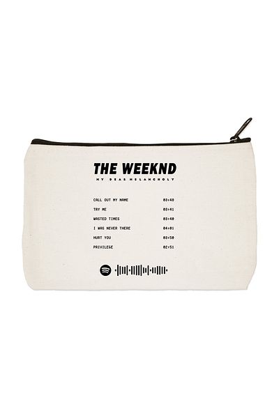 designedfy Clutch The Weeknd Album Εγγραφή τυπωμένη υφασμάτινη τσάντα μακιγιάζ, θήκη για στυλό, τσάντα συμπλέκτη