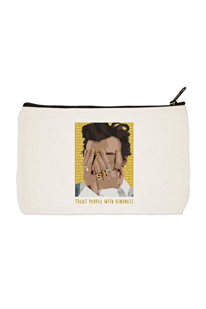 designedfy Чанта за грим, молив, чанта от плат с щампи от плат Harry Styles с доброта