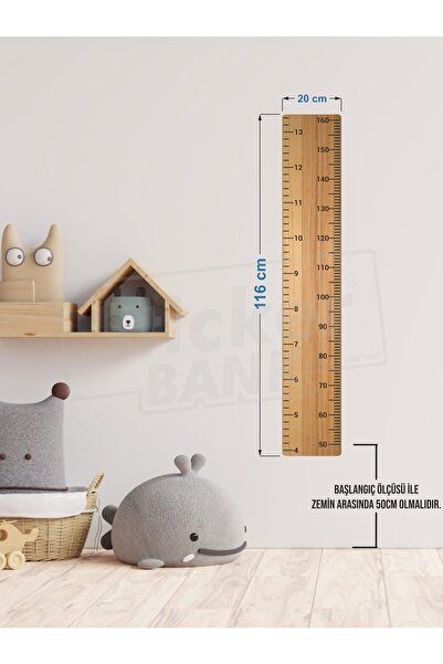 Sticker Bank Duvar Sticker Cetvel Boy Ölçer Duvar Sticker