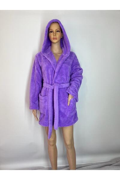 OFEO Home Collection Welsoft Peluş Kapüşonlu Polar Sabahlık