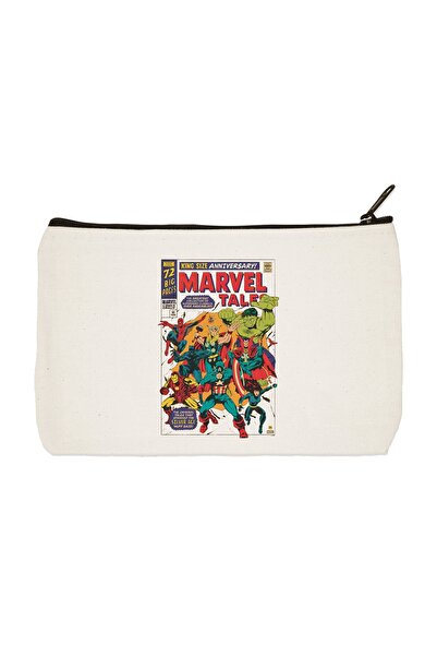 designedfy Чанта за грим, моливи, чанта, платнена чанта с принт на плакат на Marvel