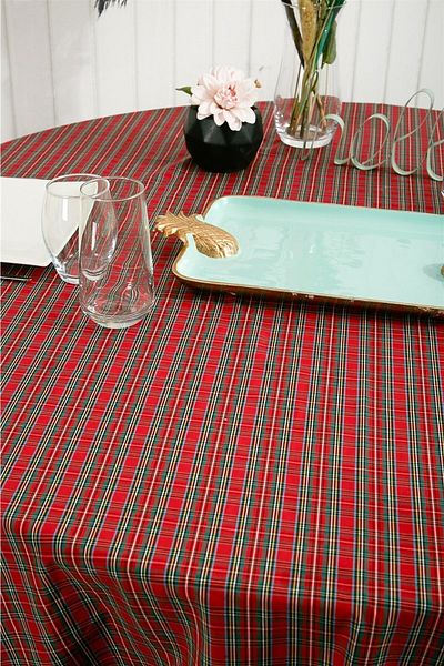 NT Handmade Fata de masa rosie verde carouri 160x130 cm - fata de masa pentru bucatarie concept picnic camping