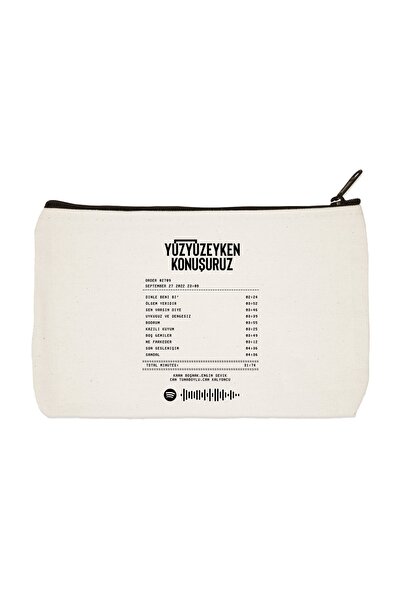 designedfy Clutch Vorbiți la suprafața albumului, geantă de machiaj din pânză...