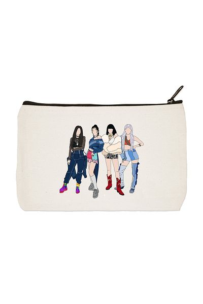 designedfy Clutch Blackpink Group τυπωμένη υφασμάτινη τσάντα μακιγιάζ, θήκη για στυλό, τσάντα συμπλέκτη