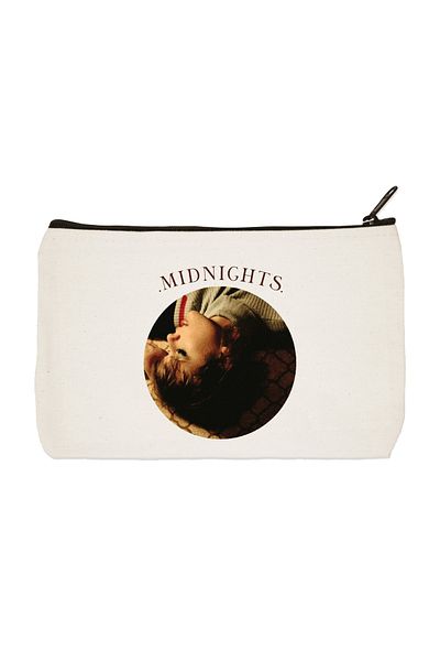 designedfy Geantă de machiaj din pânză imprimată Clutch Taylor Swift Midnights, suport pentru stilou, geantă de mână