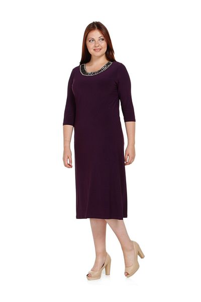 Nidya Moda Women's Plum Ray Collar Evening Dress 4079M