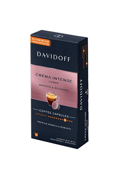 Tchibo Davidoff Crema Intense - كبسولة ألومنيوم بنية 10 عبوات، ناعمة ومستديرة
