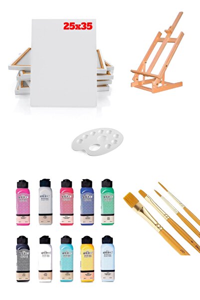 everart Artdeco 140 Ml Akrilik Boya 10'lu - Masaüstü Şövale Seti Set-25x35 -t...