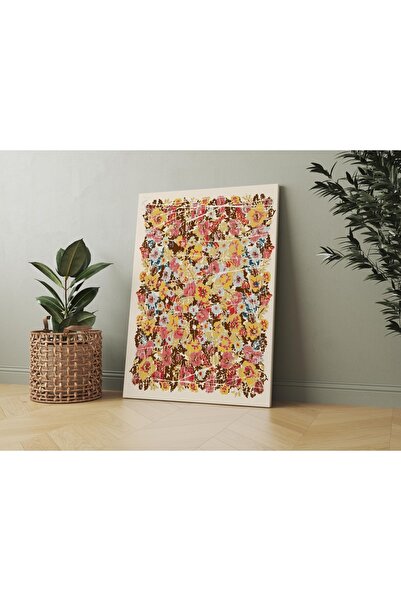 RUGSMODERN Kanvas Tablo Mavi Pembe Sarı Vintage Temalı 134