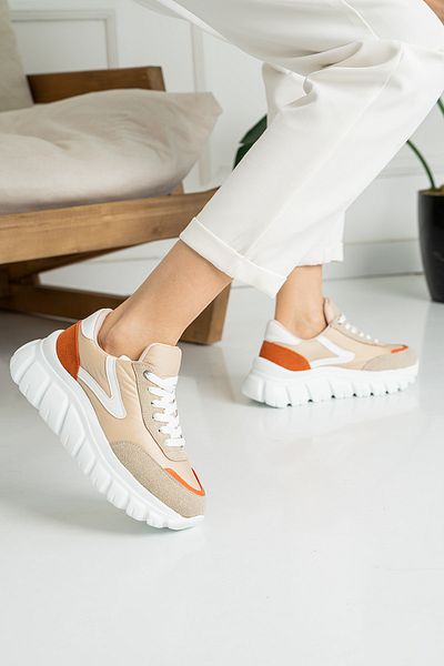 Trendpink Pantofort de damă cu dantelă din piele, țesătură parașută, cu talpă mijlocie pedica