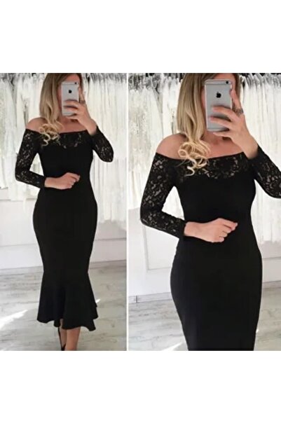 Styling Park Dantel Detaylı Balık Abiye