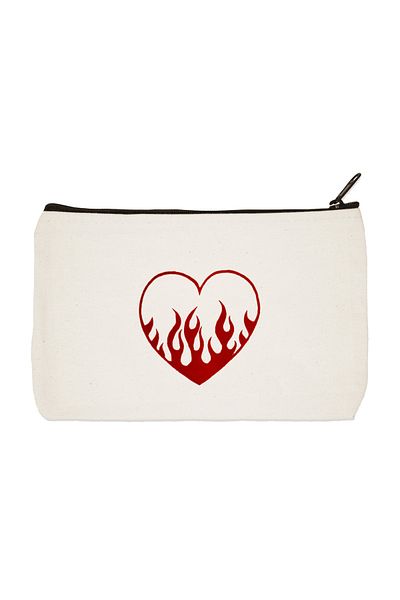 designedfy Heart Burning Printed Cloth Makeup Bag