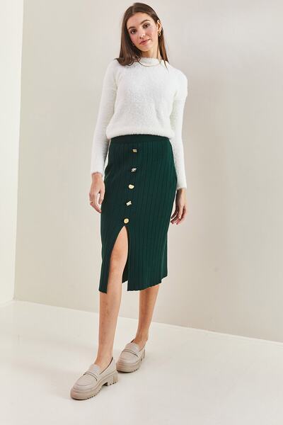 Bianco Lucci Női gombos kötött szoknya