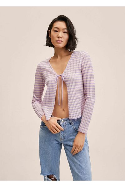 MANGO Woman Short Knitted Cardigan
