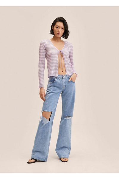 MANGO Woman Short Knitted Cardigan