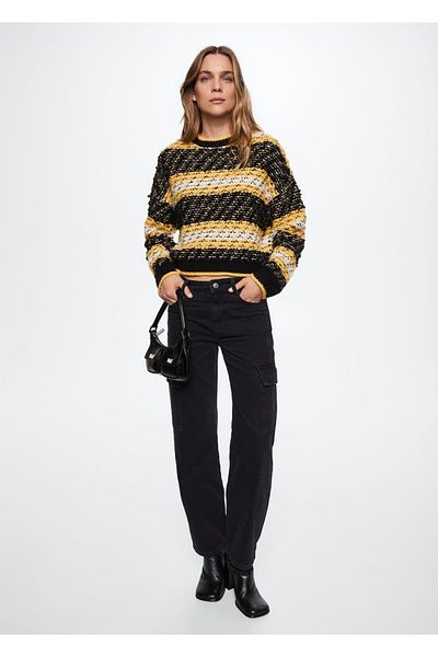 MANGO Woman Haroşa Knitted Striped Sweater