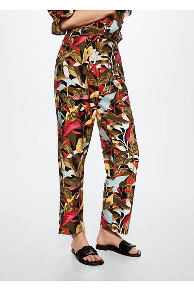 MANGO Woman Floral Patterned Trousers