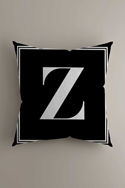 LadiesHome Harfli Kırlent Yastık Kılıfı - Z Harfi - 43x43 Cm