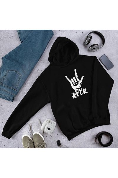 Touz Moda Dompuleri Fashion Rock Black Hanorac cu glugă oversize unisex
